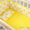 Rieles de cama 5 unids Juego de ropa de cama para bebé Nacido Circunferencia de algodón puro Colchón Kit de almohada Patrón de dibujos animados infantil Cuna envolvente Cuna Drop Deli DH2KS