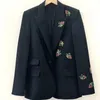 Abiti da donna Abiti da donna Cappotti Indietro Decorazione floreale con strass Teschio Moda Blazer monopetto da ufficio