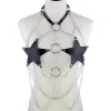 Necklace Star Chain Harness Body Chain Bra Goth Punk Rock Emo Metal Women Body Jewelry Summer Accessories Festival Fashion Rave Outfit