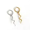 Orecchini a cerchio WTLTC Animali lunghi di alta qualità per le donne Nastro in argento sterling 925 Piccolo ciondolo Chunky Huggies Hoops