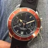 2021 Nowy BRE 1884 MENS WATK Kwarc Ruch na rękę Chronograf Chronograph Black Dial Data Guma Pasku Metalowe zegarki 261i