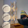 바닥 램프 북유럽 창조적 인 성격 램프 아크릴 볼 크림 화이트 스탠드 라이트 서점 홀 테이블 램프 LED 실내 조명 YQ240130