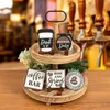 Plates Simple Cafe Table Decoration Wooden Tiered Tray Pieces