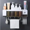 Multifunctional Bathroom Toothbrush Holder Set With Cups and Automatic toothpaste Dispenser Wall Mounted Electric Toothbrush Stora288w