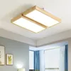 Luces de techo Lámpara LED minimalista moderna de madera para dormitorio Sala Comedor Cocina Estudio Accesorio Iluminación de araña cuadrada