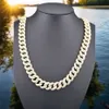 Anpassade smycken 16mm guldpläterad Monaco -kedja VVS Moissanite Chain Diamond Necklace Men smycken Anpassad kubansk länkkedja