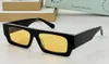 Rectangular Yellow Sunglasses with Dark Grey Lens Mens Women Shades Sonnenbrille Shades Sunnies Gafas de sol UV400 Eyewear with Box