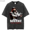 Herr t-shirts hiphop streetwear t-shirt 50 cent rappare tryck skjorta amerikansk stil män kvinnor kläder kvalitet bomull överdimensionerad kort ärm tee 240130