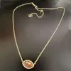 Designer kendras scotts Jewelry American Independence Day Rugby Football Irregular Geometry Sandstone Fishbone Necklace Orange Goldstone