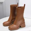 Lammwollstiefel, klassische Designer-Stiefel, Damenmode, PVC-Regenstiefel, Winter-warme Stiefeletten, klobige Absätze, Plateau-High-Heels, rutschfeste neue bequeme Martin-Stiefel