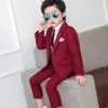 Meninos ternos para casamentos blazer calças crianças roupas formais vestidos crianças conjuntos de festa clássico adolescente menino uniforme escolar 240119