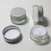 360 x 5g Travel Transparent Small Cute Glass Cream Pot 5g Glass Make up Jars with Silver Aluminum Cap White PE Pad Embwv