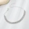 Fußkettchen Glänzendes Knöchelarmband Einfacher Zirkonia-Strass-Fußschmuck Silberfarbene Beinkette Fußkettchen