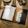 Skórzany czasopismo Planner wielofunkcyjny ręcznie robiony notebook retro metalowy spiralny dziennik lina