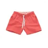 Short Homme Vêtements de Plage Couleur Unie Trois Parties Ample Natation Fitness Mode Simple Décontracté Grand Personnalisé