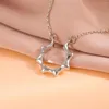 Pendant Necklaces Simple Silver Plated Jewelry Fine Symbol Compact Beautiful Female Gift Clavicle Chain XL042