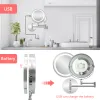 Mirrors Led Makeup Mirror with Light Folding Wall Mount Magnification Mirror 10x Double Sided Touch Bright Adjustable Bathroom Mirrors