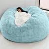 Capas de cadeira D72x35in Gigante Fur Bean Bag Capa Grande Rodada Macio Macio Falso BeanBag Lazy Sofá Cama Sala de estar Móveis Drop208i