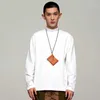 Camiseta de manga larga con cuello de algodón de Xinjiang para estudiantes masculinos y femeninos Otoño Invierno Casual de pie con un blanco puro como base