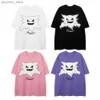 T-shirt da uomo Abbigliamento uomo T-shirt Y2K oversize Divertente Fantasma Patchwork Magliette Estate Cartoon Anime Casual Top Tees Cotone Harajuku Streetwear Q240130