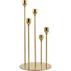 Castiçais de ouro 5 braços candelabros taper para peças centrais de mesa metal castiçal titular casamento festa de natal decoração