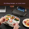 Electric Heated Lunch Boxes Stainless Steel Food Insulation Bento Lunch Box Home Portable Keep Warm Lunch Box with Storage Bag 240119