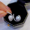 22092410 Kobiety Pearl Jewelry Mukeets Akoya 8-9 mm 7-8 mm słodkowodne kryminalne krzywa geometyczna wisząca 18k żółty W202R