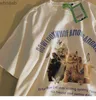 Męskie koszulki Summer T-shirts Hip Hop Kitten Print Streetwear Ogniarna koszulka Kobiety z krótkim rękawem Gotyc HARAJUKU TOPS TEE Y2K Ubrania 240130