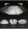 ダブルボイラー折りたたみ皿蒸しステンレス鋼食品蒸し器バスケット料理インフレータブルパンネンキッチンツール