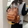 Mochilas escolares para mujer, morral grande de viaje, bolso de cuero PU, bolso escolar para niñas y mujeres