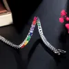 Ketting Pera Klassiek Vierkant Gesneden Kleurrijke Zirconia Sier Kleur Tennis Chain Link Armbanden voor Dames Mode-sieraden Cadeau B089