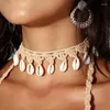 Choker Böhmische Muscheln Halsketten Für Frauen Handgefertigte Gewebte Seilkette Perlen Halskette Sommerschmuck Mädchen Freundschaftsgeschenke