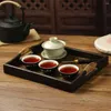 Plates Thai Rattan Tray Jewelry Tea Household Wooden Rectangular Restaurant Water Cup Bread For Eating Fruit Serving Dish