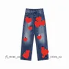 2023 Designer Herren Chromees Hearts Jeans High Street Lila für Männer Stickerei Hosen Damen Übergröße Patch Hole Denim Straight CH Fashion Chromees Hearts 3350