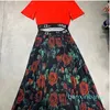 Designer damesjurk zomerstrand tweedelige jurk voor dames lange rok met print damesvest losse taillekleding