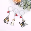 Keychains Simple Basset Hound Keychain Dog Bag Small Accessories Men's Fashion Car Jewelry Gift Animal Charm