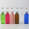 50 x 50 ml Travel Pet Plastic Cream Bottle With White Black Clear Flip Top Cap Insert Set 5/3oz Cosmetic Shampoo Containerfree Shipping BBKU