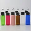 50 x 50 ml Travel Pet Plastic Cream Bottle With White Black Clear Flip Top Cap Insert Set 5/3oz Cosmetic Shampoo Containerfree Shipping XNDU