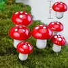 Garden Decorations 100Pieces Mini Mushroom Miniatures Artificial Fairy Bonsai Plant Pot Resin Craft Decoration For Home DIY Micro Landscape