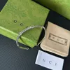 Silver Plated Luxury Copper Bangle Boutique Designer Jewelry Bracelets Classic Design Luxury Gifts Bangle With Box High Quality Jewelry Bangle