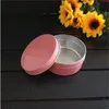 150g 82*38mm rosa runda aluminiumbox metall tennburkar diy 150 ml grädde bärbar burk te potten kosmetisk tom containershög kvaltitet qufuw