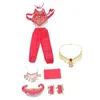 Bühnenkleidung Kinder Bauchtanz Kostüme Set mit Kopf Schleier Taille Kette und Armbänder Indien Kleidung für Party Supplies Mädchen Kind