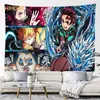 Tapisseries murales suspendues Anime Demon Slayer, décor de chambre Kawaii, tissu de fond japonais, décoration de chambre à coucher, de dortoir, de maison