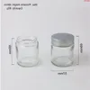 12 x 80g Travel Empty Facial Cream Glass Jar 1/3oz Cosmetic Make up Sample Container Emulsion Refillable Pot Silver Gold Lidhigh qualti Fipo