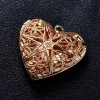 Ringar 30st/Lot Hollow Heart Photo Frame Locket Charms Vintage Copper Frame Pendants For Jewelry Making Gifts