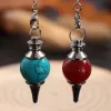 JLN Dowsing Pendulum Balance Reiki Natural Stone Crystal Red Agates Circular Cone Charm Pendant for Men Women Divination Meditation ZZ