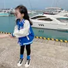 Spring Blue Baseball Jacket Racing Coat Big Kids Teens Clothes for Teens Girls Boys Cardigan 4 To 10 Children Outwear Coats 240127