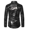 Hommes Robe Dessus De Chemise Hommes Chemise Quotidienne Vacances Casual Disco Revers Manches Longues Discothèque Paillettes Sexy Brillant Automne/Hiver Marque