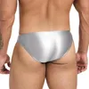 Sous-vêtements en satin brillant pour hommes, sous-vêtements sexy, huileux, yoga, sport, course à pied, loisirs, slip taille basse, maillot de bain