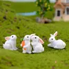 Decorações de jardim 20 pcs festa de páscoa brinquedo em miniatura micro paisagem pequenos animais